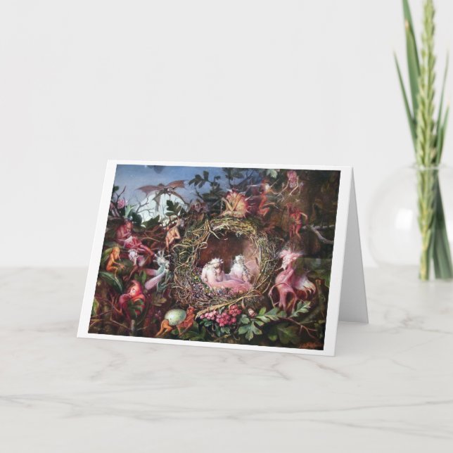Fairies in a Birds Nest, John Anster Fitzgerald Card (Front)