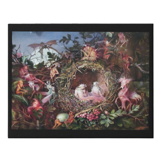 Fairies in a Birds Nest, John Anster Fitzgerald Faux Canvas Print (Front)