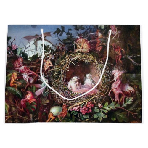 Fairies in a Birds Nest John Anster Fitzgerald Large Gift Bag