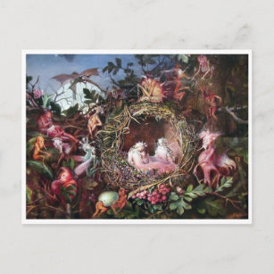 Fairies in a Birds Nest, John Anster Fitzgerald Postcard