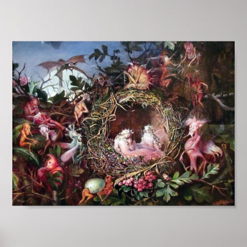 Fairies in a Birds Nest John Anster Fitzgerald Poster