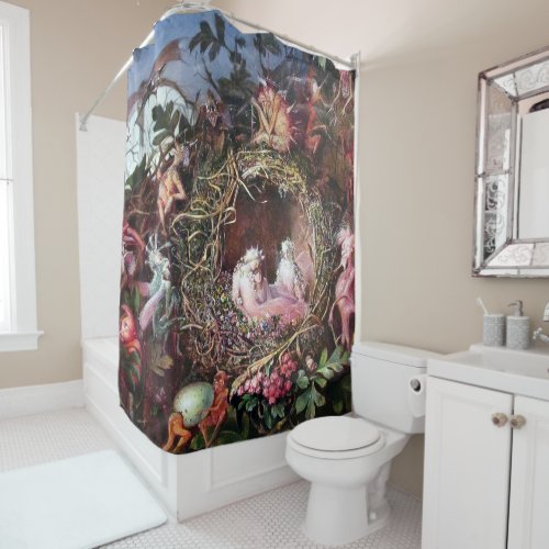 Fairies in a Birds Nest John Anster Fitzgerald Shower Curtain