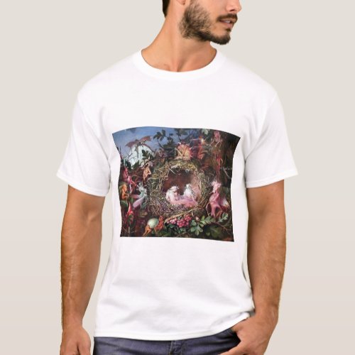 Fairies in a Birds Nest John Anster Fitzgerald T_Shirt