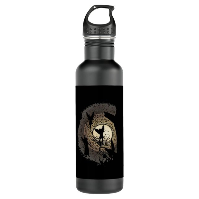 Fairies in the Moonlight Fantasy Stainless Steel Water Bottle (Front)