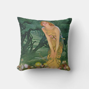 Fairies in the Moonlight Throw Pillow