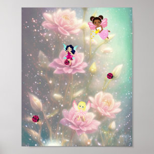 Fairies, ladybugs poster
