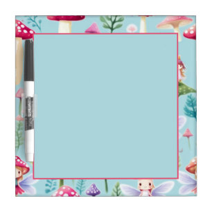 Fairies ,leaves and mushrooms land dry erase board
