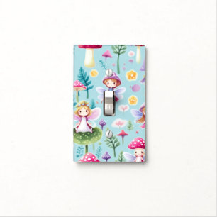 Fairies ,leaves and mushrooms land light switch cover