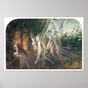 Fairies Looking Through a Gothic Arch Poster