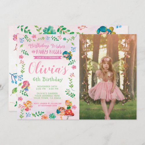 Fairies Magical Birthday Invitation with Photo