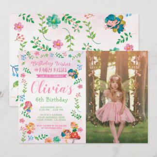 Fairies, Magical Birthday Invitation with Photo