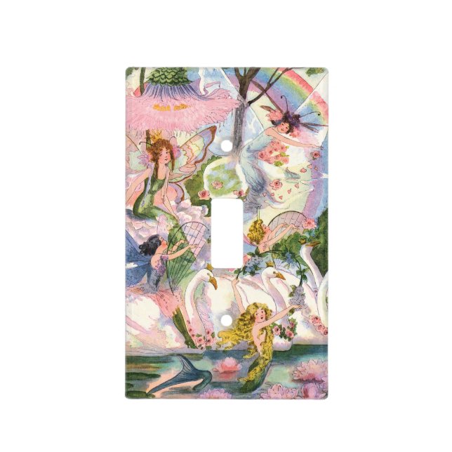 Fairies, Mermaids, and Swans Light Switch Cover (Front)