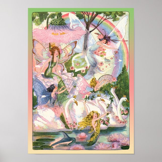 Fairies, Mermaids, and Swans Print (Front)