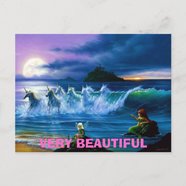 fairies-mermaids-and-unicorns, VERY BEAUTIFUL Postcard (Front)