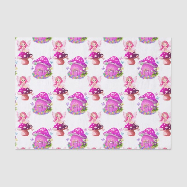 Fairies mushrooms party pattern tissue tissue paper (Front)