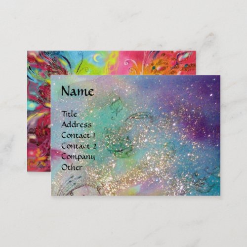 FAIRIES OF DAWN  MAGIC SPARKLES IN BLUE GOLD TEAL BUSINESS CARD