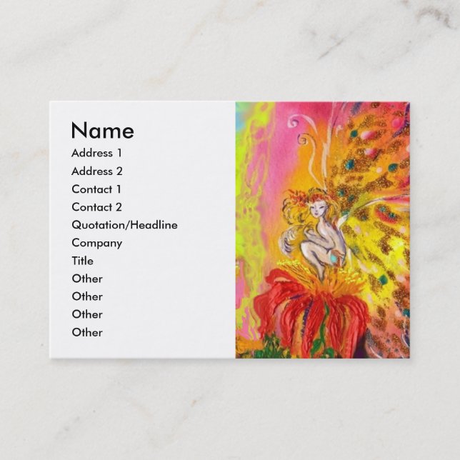 FAIRIES OF DAWN  MAGIC SPARKLES IN BLUE GOLD WHITE BUSINESS CARD (Front)