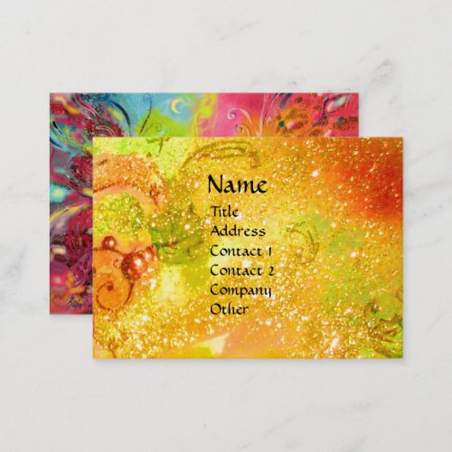 FAIRIES OF DAWN  MAGIC SPARKLES IN GOLD YELLOW BUSINESS CARD
