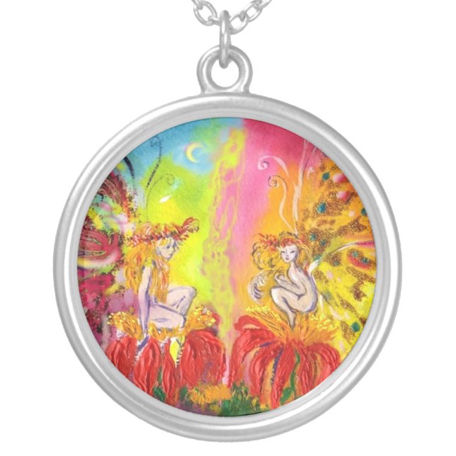 FAIRIES OF DAWN SILVER PLATED NECKLACE (Front)