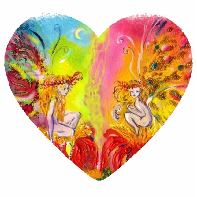 FAIRIES OF DAWN  yellow pink red blue Statuette (Front)