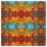 FAIRIES OF RED FLOWERS Floral Fantasy Fabric