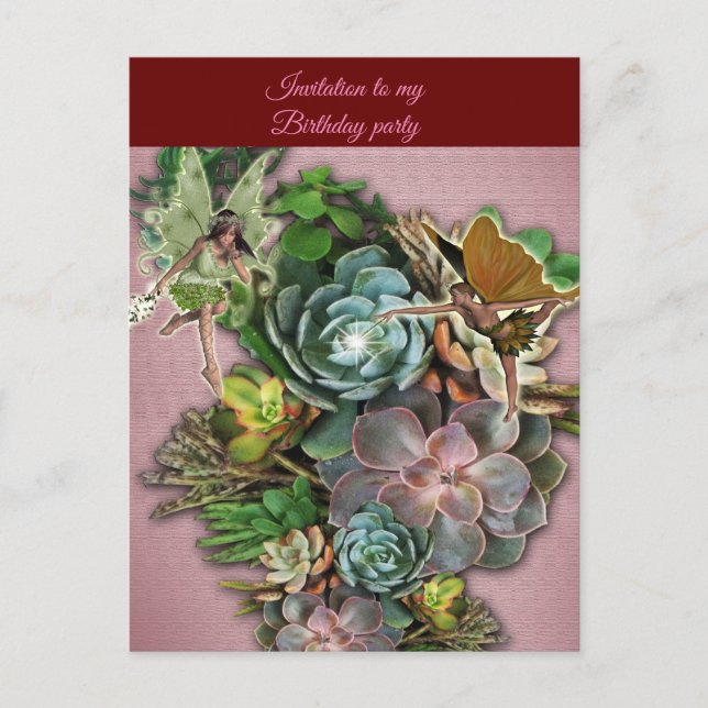 Fairies on a Succulent Display Postcard (Front)