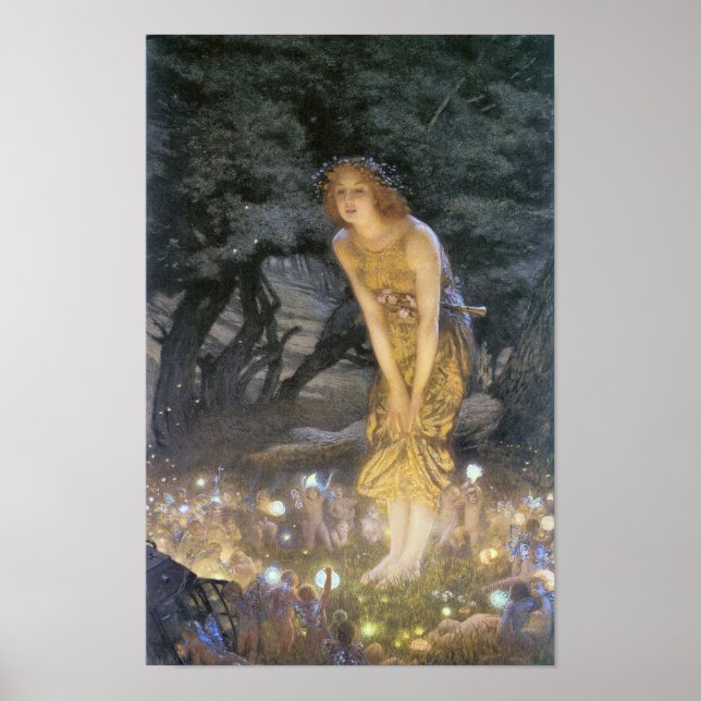 Fairies on Midsummer Eve by Edward R. Hughes Poster (Front)