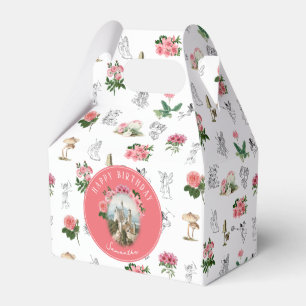 Fairies Pink Floral Mushroom Fairy Castle Birthday Favor Boxes