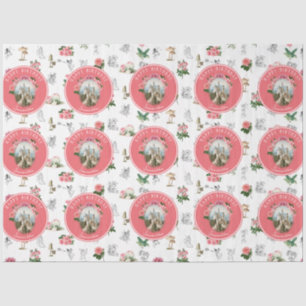 Fairies Pink Floral Mushroom Fairy Castle Birthday Tissue Paper