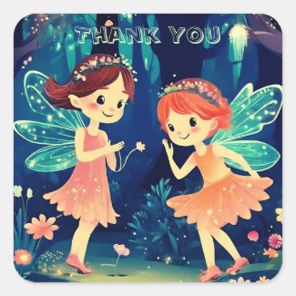 Fairies Playing In The Enchanted Forest Thank You