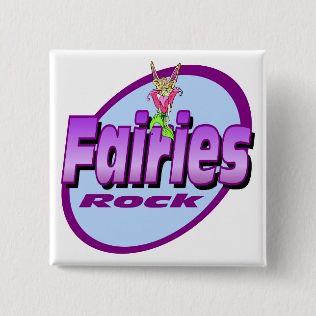 Fairies Rock Button (Front)