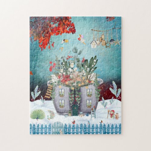 Fairies Sharing Gifts Over A Decorated Cooking Pot Jigsaw Puzzle