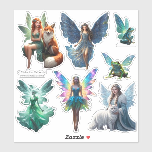 Fairies Sticker Sheet by Michaeline McDonald (Sheet)