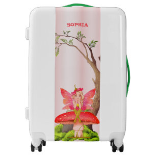 Fairies Theme Pink Green Cute Luggage
