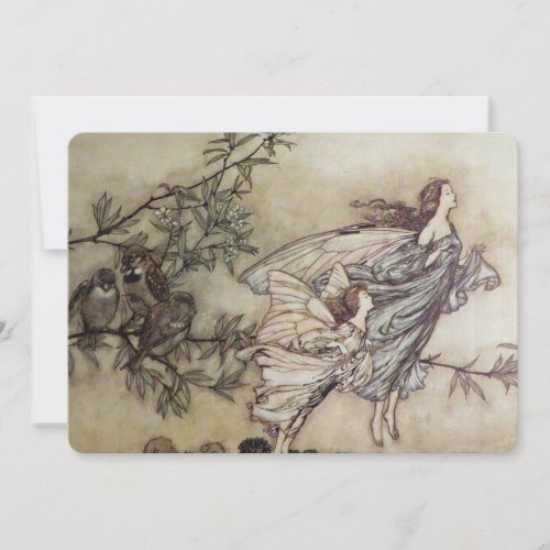 Fairies Tiff with the Birds by Arthur Rackham Invitation