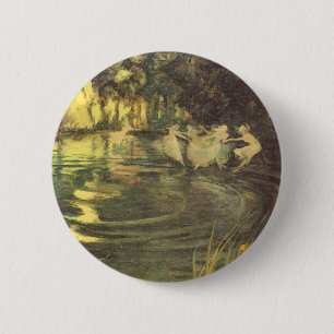Fairies Whirl by Arthur Black, Vintage Fairy Dance Pinback Button