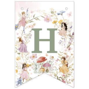Fairies Wildflower Meadow Flowers Birthday Garland Bunting Flags
