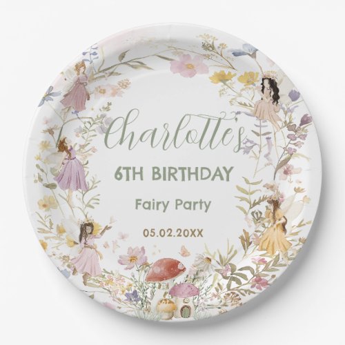Fairies Wildflower Meadow Flowers Birthday Paper Plates