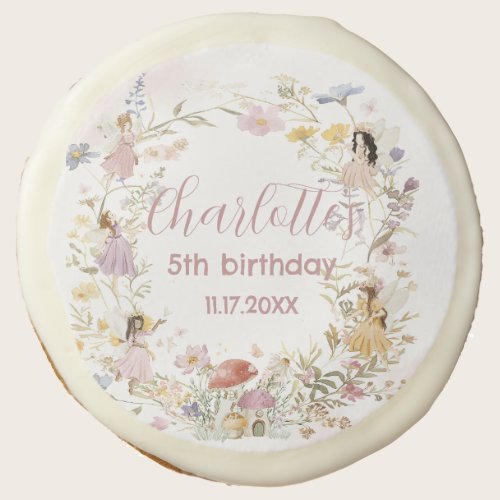 Fairies Wildflower Meadow Flowers Birthday Sugar Cookie