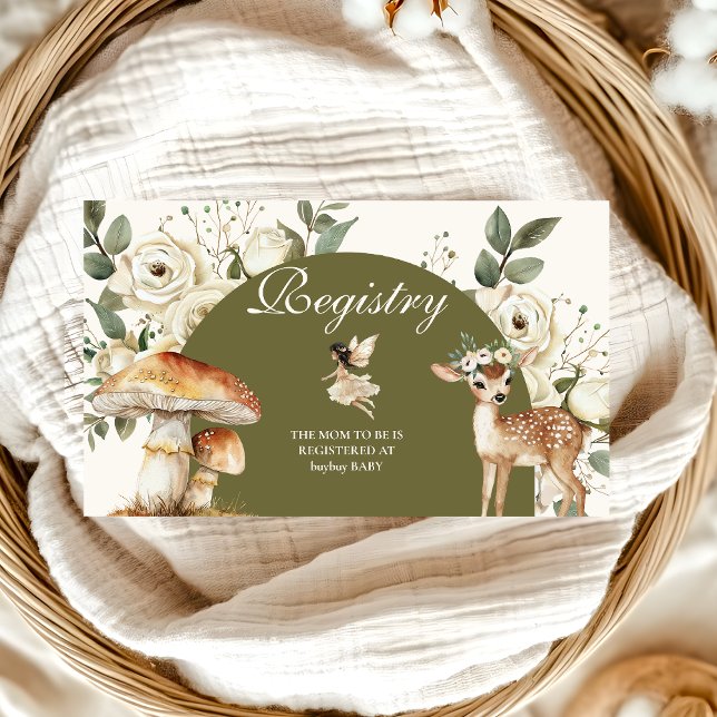 Fairies Wildflowers Flower Meadow Baby Registry Enclosure Card (Creator Uploaded)