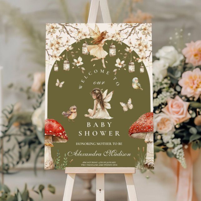 Fairies Wildflowers Flower Meadow Baby Shower Foam Board (Creator Uploaded)