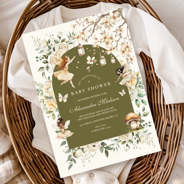 Fairies Wildflowers Flower Meadow Baby Shower Invitation (Creator Uploaded)