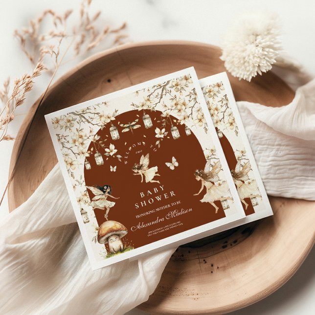 Fairies Wildflowers Flower Meadow Baby Shower Napkins (Creator Uploaded)