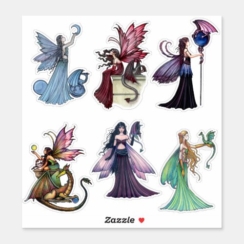 Fairies with Dragons Stickers by Molly Harrison