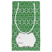 Fairisle Christmas Knit Pattern Small Gift Bag