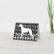 Fairisle Sighthound Christmas Linocut