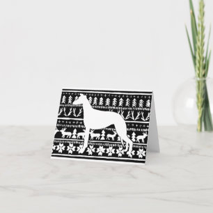 Fairisle Sighthound Christmas Linocut Card