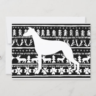 Fairisle Sighthound Christmas Linocut Card