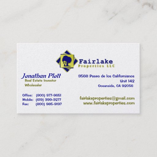 Customizable Fairlake Properties: Professional Business Card Templates