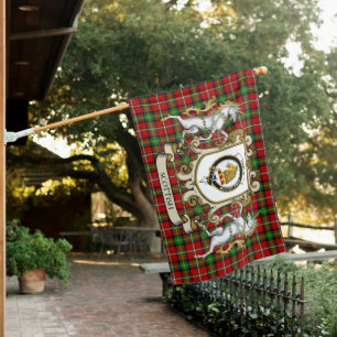 Fairlie Tartan Flag Clan Badge With Lion Scottish